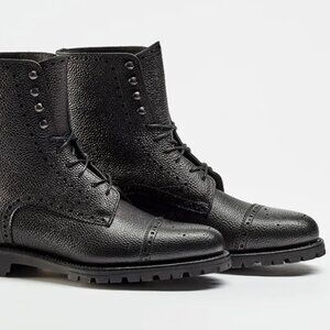 Barker Black Boulderson Boot – Black Pebble Grain – Vibram Sole – UK 9 / US 10